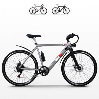 RKS - Bicicletta elettrica ebike city bike da uomo 250W Shimano W6 | Colore: Grigio