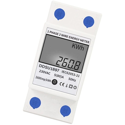 Asupermall - Contatore di energia digitale monofase su guida DIN elettrico Contatori di elettricit