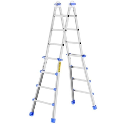 Scala telescopica in alluminio 4+4 scalini 4+5 gradini 5+5 5+6 6+6 gradini (5+5)