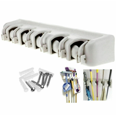 Lupexshop - APPENDINO PER SCOPE E SPAZZOLE DA CUCINA A MURO 5 CESTELLI PORTAOGGETTI MOD.0157