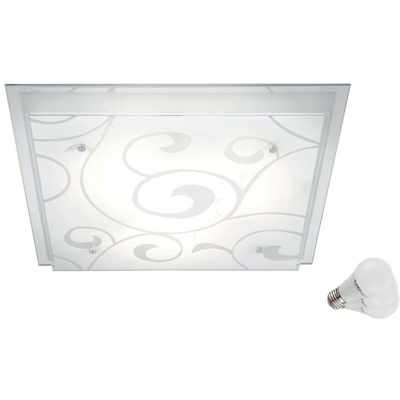 Etc-shop - 21 Watt soffitto LED 3-fiamma lampada luce metallo bianco decorazione vetro smerigliato