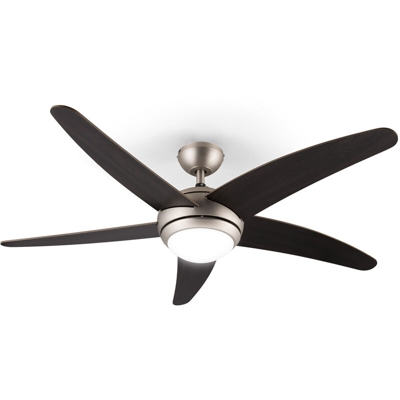 Klarstein Bolero Ventilatore a Soffitto 2in1 134cm Luce 55W Pale in Noce Telecomando