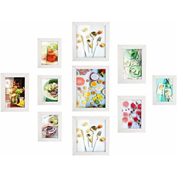 set di cornici per foto di 10 cornici per foto, cornice in MDF, diverse misure ? 10 * 15 cm.13 * 18 cm, 20 * 20 cm. 20 * 25 cm, libreria di immagini precio