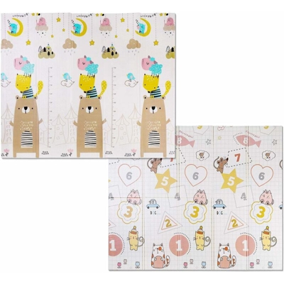 Tappeti Gioco Bambini Circa 200x180x1cm,Tappeto per Bambini Pieghevole Tappetino Schiuma XPE Pavimento Antiscivolo su Entrambi i Lati Portatile