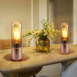 Etc-shop - Set di 2 lampade da tavolo dormono gli ospiti in camera luce della notte brillano colori in vetro touch en oferta