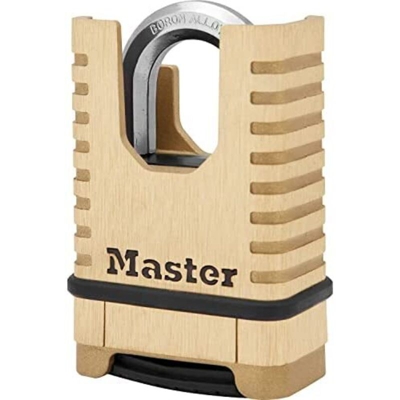 Master Lock M1177EURD Ottone Massiccio [Archetto Chiuso][Lucchetto a Combinazione] M1177EURD-antiruggine, ultraresistente e Impermeabile