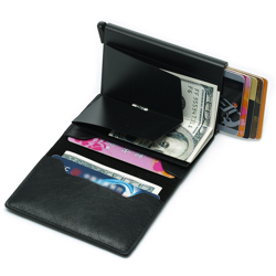 Portafoglio in pelle Rfid Pu, nero características
