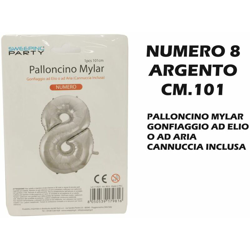 Bighouse It - PALLONCINO MYLAR CM.101 NUMERO 8 ARGENTO características