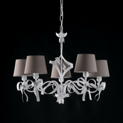 Bonetti - Lampadario romantico tortora shabby con paralumi cm 70 características
