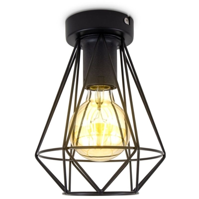 I Plafoniera a filo I 1-fuoco I E27 I Vintage I 165 mm di diametro I nero I senza lampadina - B.k.licht