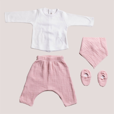 Set neonato Natali Rosa Dahlia Cotone - Sklum
