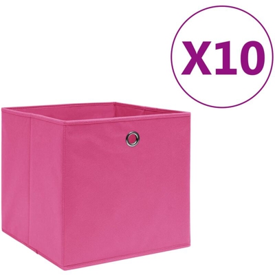 YOUTHUP Contenitori 10 pz in Tessuto non Tessuto 28x28x28 cm Rosa - Rosa
