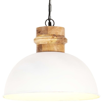 YOUTHUP Lampada Soffitto Industriale Bianca Rotonda 42 cm E27 in Mango - Bianco