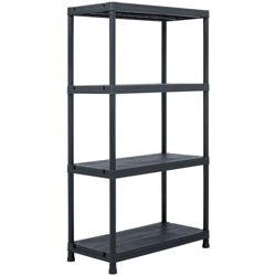 Scaffale Nero 100 kg 60x30x138 cm in Plastica - Nero - Youthup precio