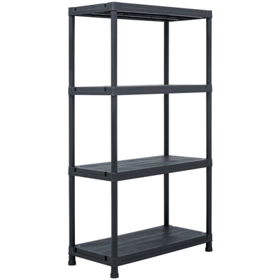 Scaffale Nero 100 kg 60x30x138 cm in Plastica - Nero - Youthup