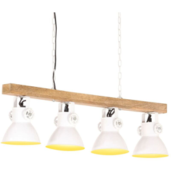 YOUTHUP Lampada a Sospensione Industriale Bianca E27 Legno di Mango - Bianco en oferta