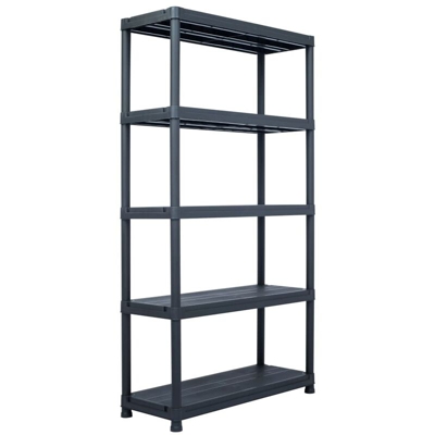 Scaffale Nero 250 kg 80x40x180 cm in Plastica - Nero - Youthup
