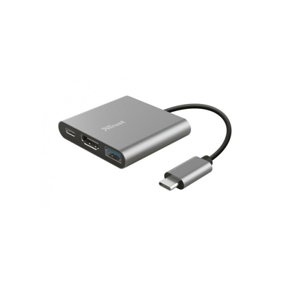 Trust Dalyx USB 3.2 Gen 1 (3.1 Gen 1) Type-C 5 Mbit/s Alluminio, Nero