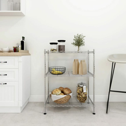 Scaffale a 3 Livelli 60x35x76 cm Cromato 150 kg - Argento - Youthup precio