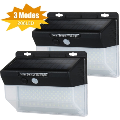 Luce solare esterna 206 perline 3 modelli sensore luce solare IP65 impermeabile 2 confezioni