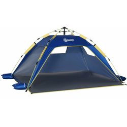 Tenda Da Spiaggia Pop Up 220x173x120 Cm Con Finestre In Poliestere Blu precio