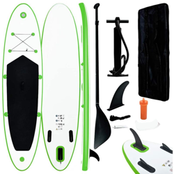 vidaXL Set Tavola Gonfiabile da SUP Verde e Bianco - Verde precio
