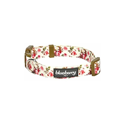 Guinzaglio regolabile ispirato al profumo della primavera Medio (collo 14.5 '-20') Avorio - Blueberry Pet