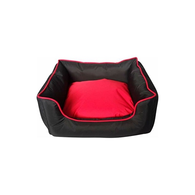 Cuccia Rettangolare Impermeabile per Cani, Nero/Rosso, Grande - Classic Pet Products