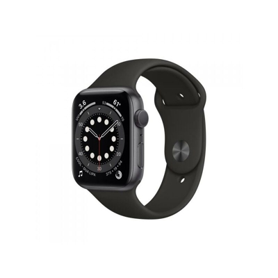 Watch Serie 6 GPS, 44mm in alluminio grigio siderale con cinturino Sport Nero - Apple