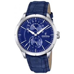 Orologio Uomo Festina Retro Solo Tempo Cinturino Pelle Blu F16573/7 en oferta