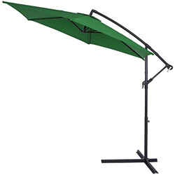 Deuba Ombrellone a braccio Ø 300cm manovella telo idrorepellente alluminio Ombrellone da giardino parasole patio esterno terrazza verde en oferta
