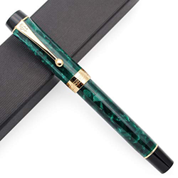 JINHAO Century Tofu 100 18KGP - Penna stilografica in resina dorata (verde, pennino medio) en oferta