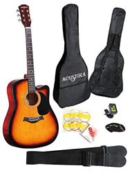 ACUSTIKA F315 Chitarra Acustica - Chitarra Acustica cut-away misura 41” (105x40x10) cm in Legno - 6 Corde in Acciaio, colore Sun Brust. en oferta