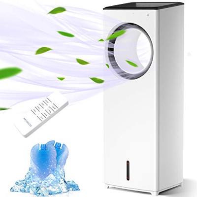 Raffreddatore D'aria Grande 4 in 1,Condizionatore D'aria 110W,Raffrescatore Evaporativo Basso Rumore e Consumo,Umidificatore,Ventilatore,Purificatore,