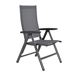 RABURG KETTLER Cirrus Sedia da giardino – Sedia pieghevole in alluminio antracite e tessuto in grigio, 5 posizioni regolabili, portata 150 kg con chiu características