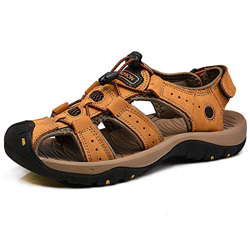 rismart Uomo Chiuse Davanti Gancio & Cappio All'aperto Escursionismo Pelle Scarpe Sandali SN1509(Abbronzatura,EU41) en oferta