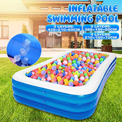 XYBB Piscina 3 Strati Grandi Rettangoli PVC Bambini Bagno Piscina Estate Famiglia Paddling Piscina Gonfiabile Piscina Fitta Piscina Fitta Piscina 388x características