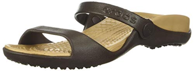 Crocs Cleo, Sandali a Punta Aperta Donna, Marrone (Espresso/Gold 23q), 38/39 EU