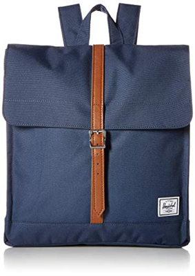 Herschel 10486-00007 City Mid-Volume Navy/Tan Synthetic Leather, 32.5x12.7x35.5 cm/14 l