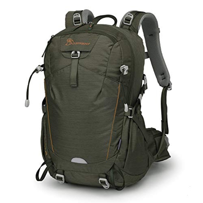 MOUNTAINTOP 35L Zaino Trekking Outdoor Multifunzione Zaino per Uomo Donna da Escursionismo Campeggio Viaggio Zaini con Copertura della Pioggia, Army G