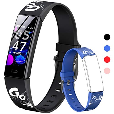 HOFIT Fitness Tracker per Bambini, Orologio Braccialetto con Contapassi, Cardiofrequenzimetro e Monitor Del Sonno, Cronometro, Impermeabile Ip68, Smar