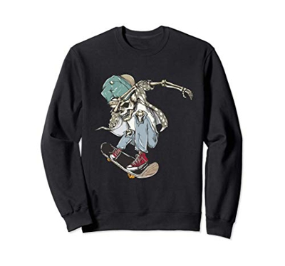Dabbing Skeleton - Skating Skateboard Boy Skate Skateboarder Felpa