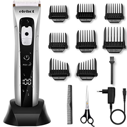 Tagliacapelli Uomo Professionale Regolabarba Elettrico Lama Regolabile Ceramica Titanio con 8 Pettine di Precisione Schermo LCD Impermeabile ELEHOT (A características
