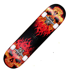 GSHIYA Skateboard 9 Strati Ponti Complete Skateboard per PRO Principianti Adulti Bambini delle Ragazze dei Ragazzi Colorati con Maple Deck,Fiamma Sche en oferta