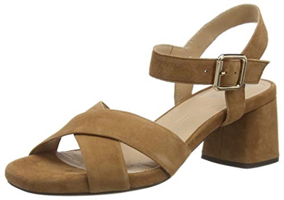 Geox D Genziana Mid B, Sandali Punta Aperta Donna, Marrone (Cognac C6001), 39.5 EU
