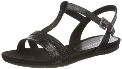 MARCO TOZZI 2-2-28124-24, Sandali con Cinturino alla Caviglia Donna, Nero (Black Met.Comb 011), 39 EU