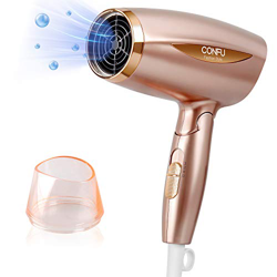 Ionic - Asciugacapelli pieghevole Confu in ceramica tormalina 1600 W per viaggi e casa, portatile, asciugacapelli compatto e leggero, ideale per donne en oferta