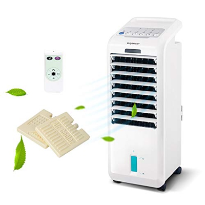 Aigostar 33JTL - Raffrescatore Evaporativo, Refrigeratore e purificatore d'aria. 55W, 3 modalità selezionabile con telecomando. Timer 7 ore. 5 litri. 