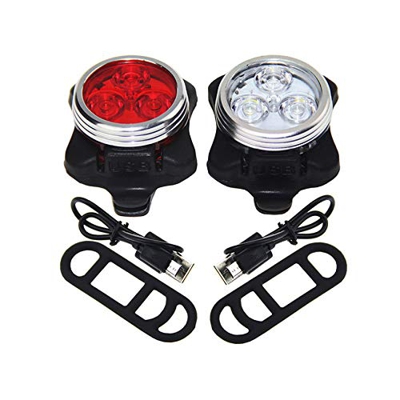 Rpanle Luci anteriori e posteriori a LED, Kit Luce Ricaricabili Tramite USB, Super Luminose, 4 modalità di Illuminazione, Impermeabile