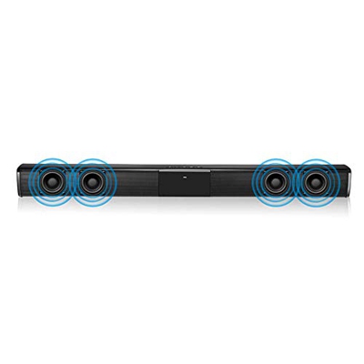 Festnight BT Sound Bar Wired e Wireless Stereo TV Soundbar Altoparlante Audio da 2000 mAh con Supporto per subwoofer Integrato Telecomando Scheda TF/R